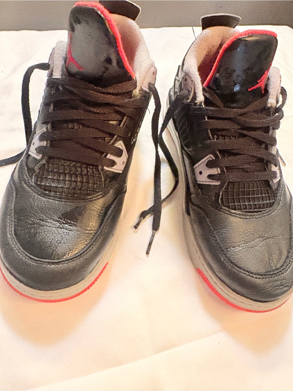 Jordan Men's Black and Red High-Top Sneakers